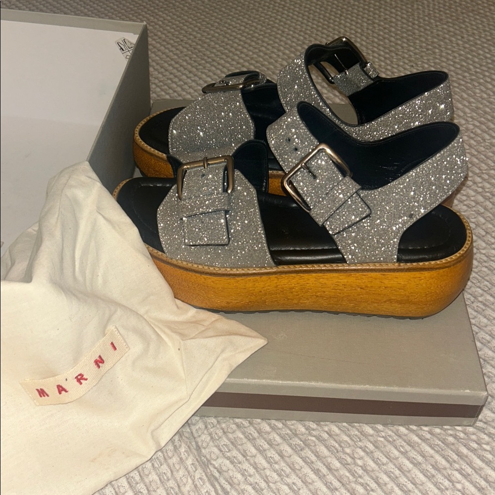 Marni Glitter Platform Sandal